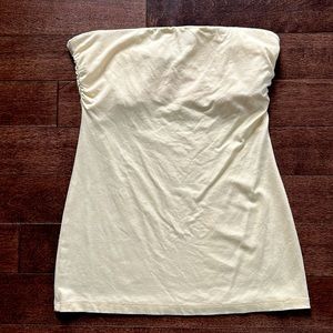 Arden B Y2K Strapless Tube Top Light Lemon Yellow Medium